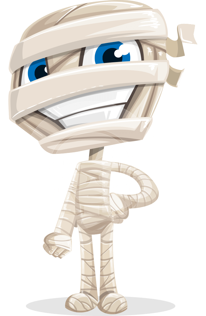 Little Mummy Kid Cartoon Vector Character AKA Fiddo the Mummy Kiddo